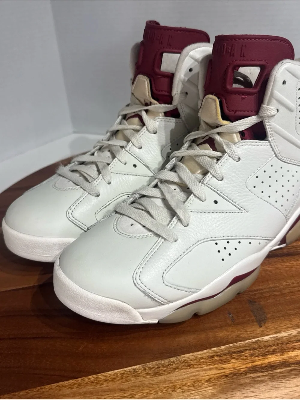 Jordan Men’s Athletic Shoes - Cream and Maroon